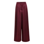 Essentiel Antwerp Burgundy wide-leg pants - Essentiel Antwerp Pants - Colorful Belgian Design - Shop at Coveti