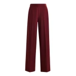 Essentiel Antwerp Burgundy wide-leg pants with pressed crease - Essentiel Antwerp Pants - Colorful Belgian Design - Shop at Coveti