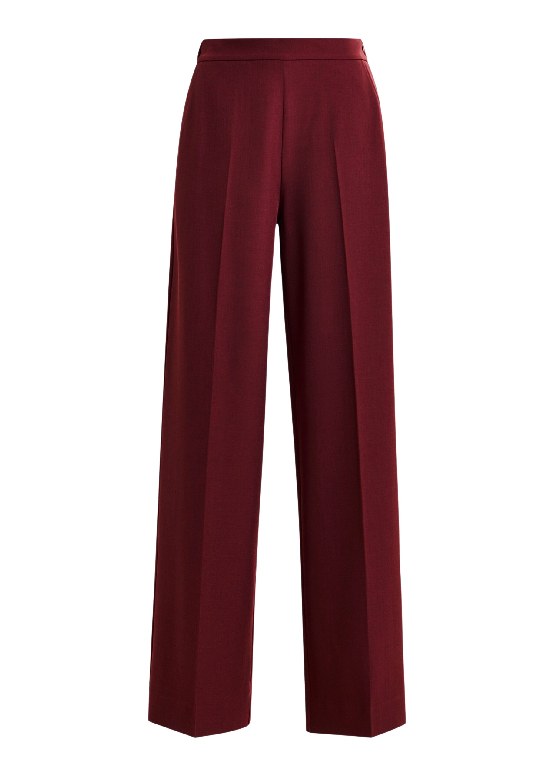 Essentiel Antwerp Burgundy wide-leg pants with pressed crease