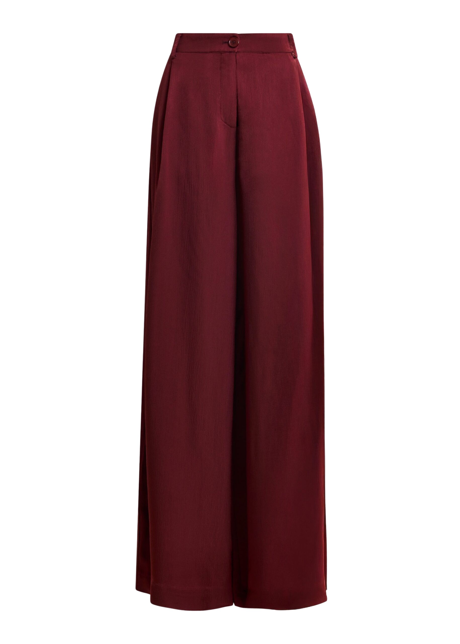Essentiel Antwerp Burgundy wide-leg satin pants
