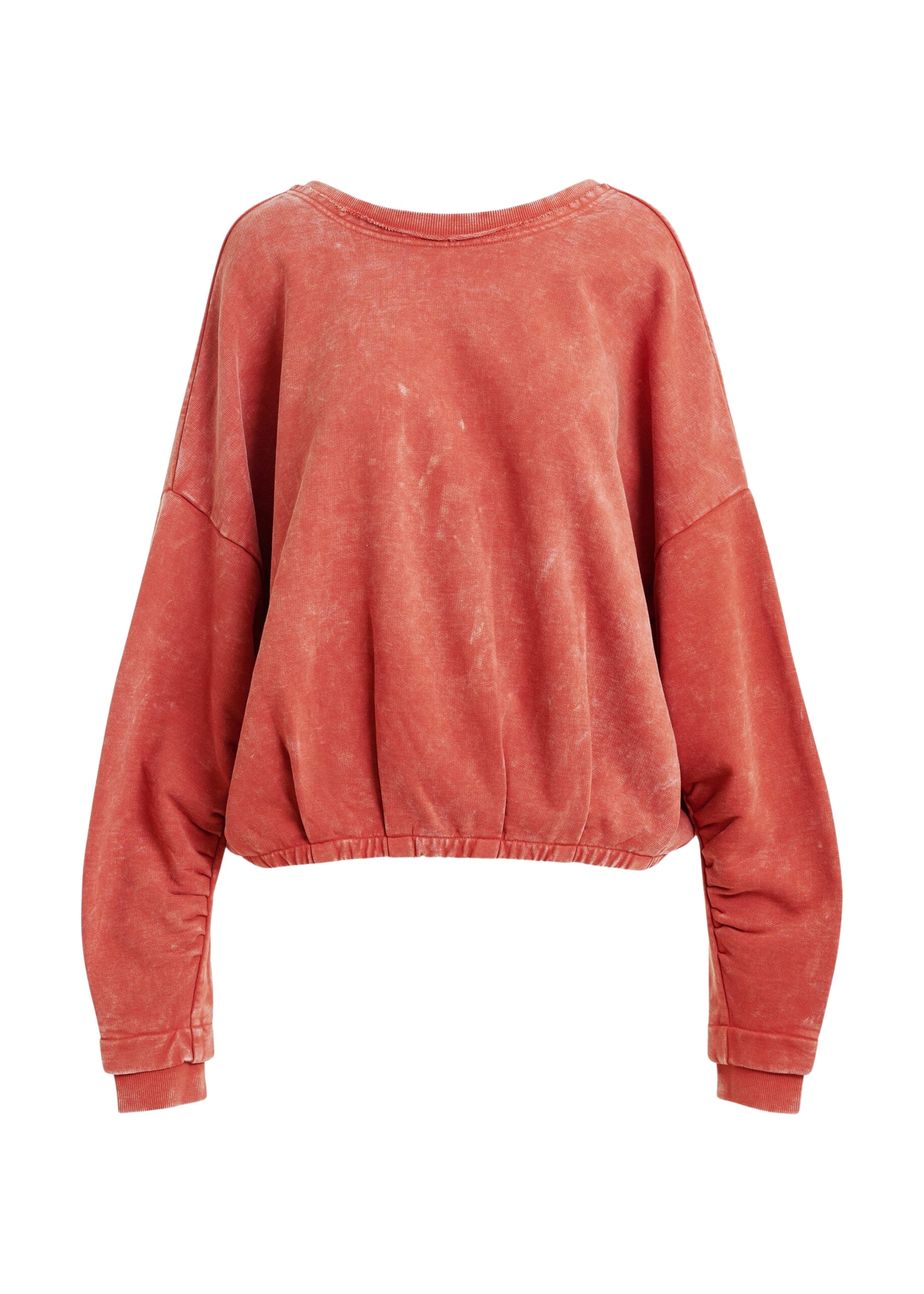 Essentiel Antwerp Burned orange cropped cotton sweatshirt with wrapback detail - Essentiel Antwerp Shirts - Colorful Belgian Design - Shop at Coveti