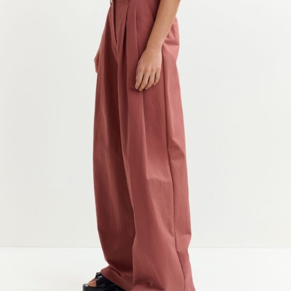 Essentiel Antwerp Burned orange pleated wide-leg pants - Essentiel Antwerp Pants - Colorful Belgian Design - Shop at Coveti