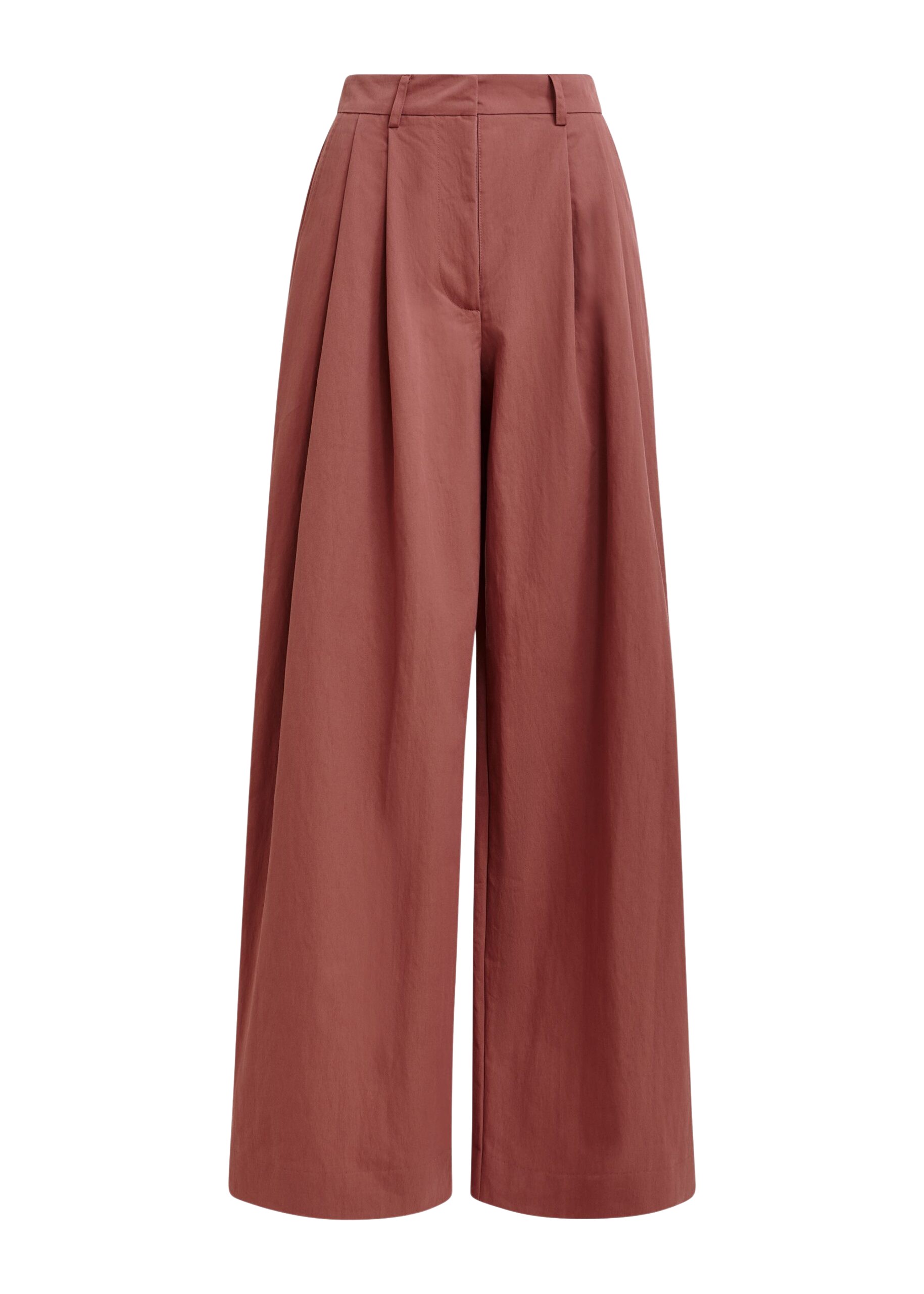 Essentiel Antwerp Burned orange pleated wide-leg pants