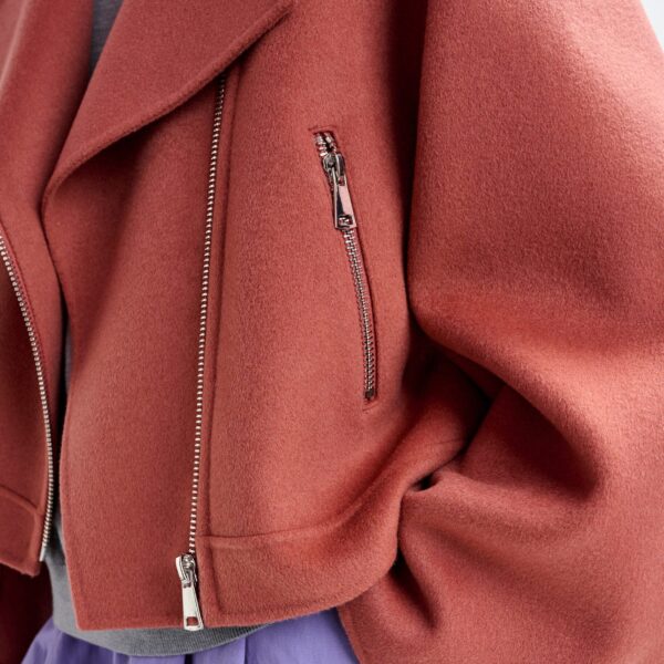 Essentiel Antwerp Burned orange wool double-faced jacket - Essentiel Antwerp Jackets - Colorful Belgian Design - Shop at Coveti