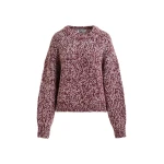 Essentiel Antwerp Burugndy and off-white melange wool-blend sweater - Essentiel Antwerp Knitwear - Colorful Belgian Design - Shop at Coveti