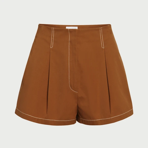 Giambattista Valli Camel Cotton Shorts - Giambattista Valli Shorts - Romantic Couture - Shop at Coveti