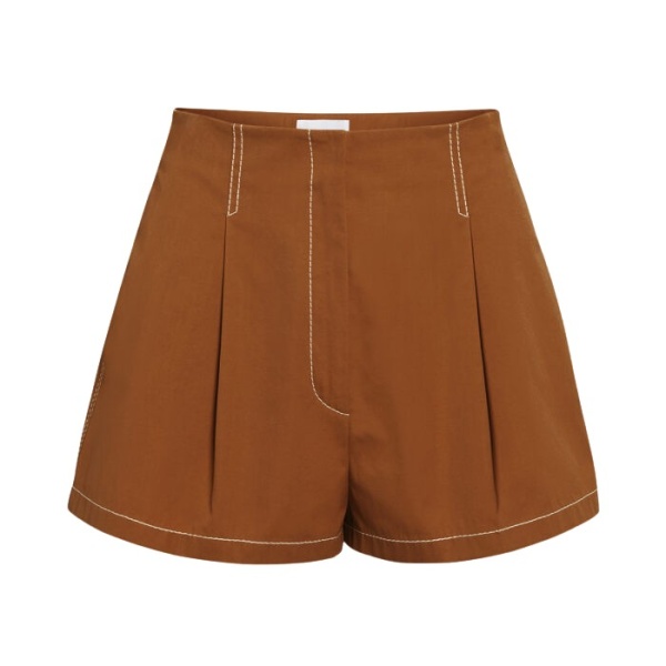 Giambattista Valli Camel Cotton Shorts - Giambattista Valli Shorts - Romantic Couture - Shop at Coveti