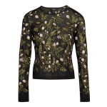 Giambattista Valli Cashmere And Silk Embroidered Treillage Black Top - Giambattista Valli Tops - Romantic Couture - Shop at Coveti