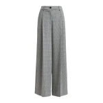 Essentiel Antwerp Checked grey and black wide-leg pants - Essentiel Antwerp Pants - Colorful Belgian Design - Shop at Coveti