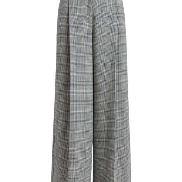 Essentiel Antwerp Checked grey and black wide-leg pants - Essentiel Antwerp Pants - Colorful Belgian Design - Shop at Coveti