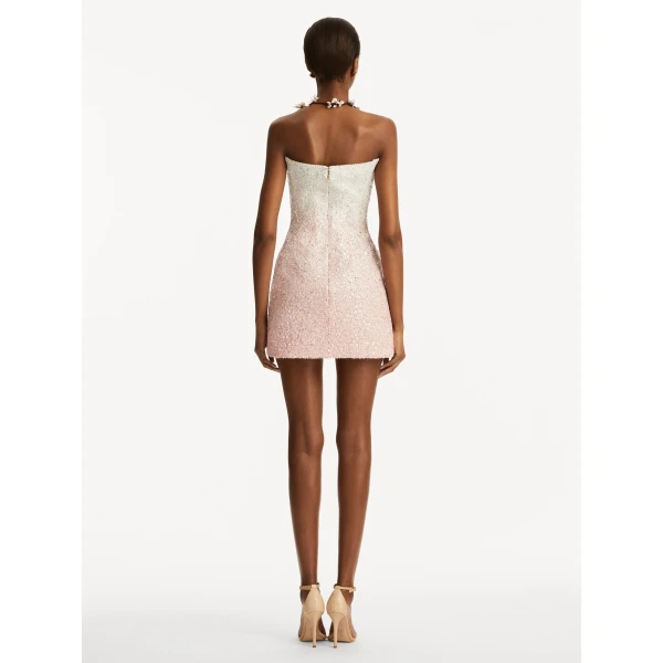 Oscar de la Renta Cherry Blossom Sequin Cocktail Dress - Oscar de la Renta Dresses - American Couture - Shop at Coveti
