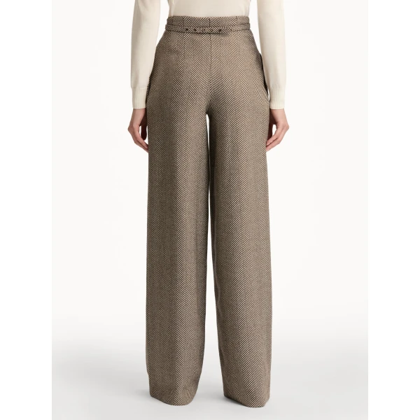 Oscar de la Renta Chevron Cashmere-Blend Pant - Oscar de la Renta Pants - American Couture - Shop at Coveti