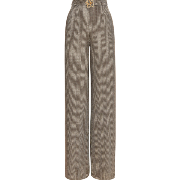 Oscar de la Renta Chevron Cashmere-Blend Pant - Oscar de la Renta Pants - American Couture - Shop at Coveti