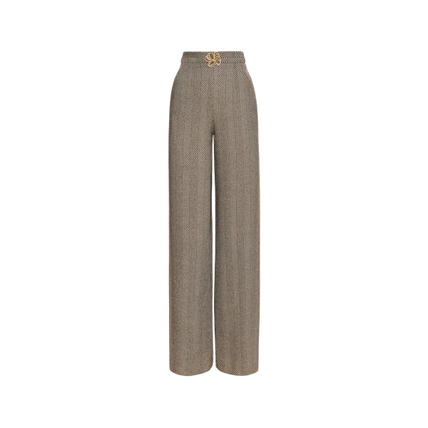 Oscar de la Renta Chevron Cashmere-Blend Pant - Oscar de la Renta Pants - American Couture - Shop at Coveti