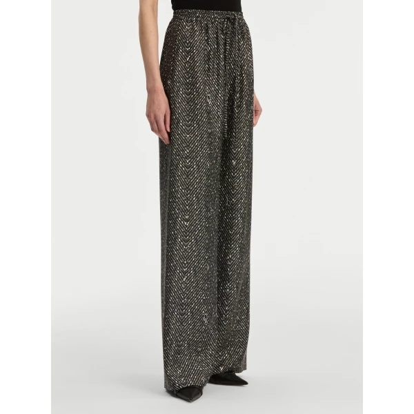 Oscar de la Renta Chevron Silk Twill Drawstring Pant - Oscar de la Renta Pants - American Couture - Shop at Coveti
