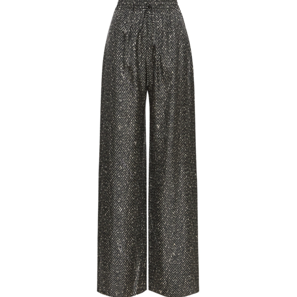 Oscar de la Renta Chevron Silk Twill Drawstring Pant - Oscar de la Renta Pants - American Couture - Shop at Coveti