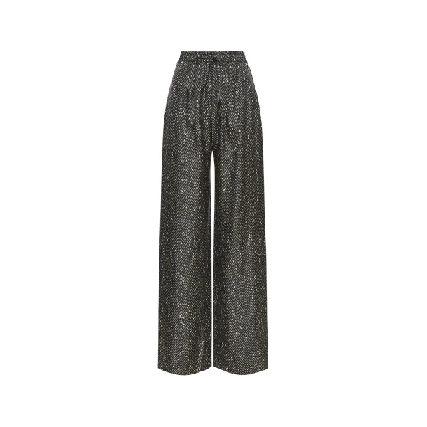 Oscar de la Renta Chevron Silk Twill Drawstring Pant - Oscar de la Renta Pants - American Couture - Shop at Coveti