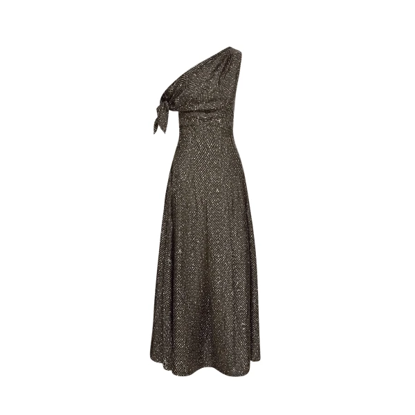 Oscar de la Renta Chevron Silk Twill Dress - Oscar de la Renta Dresses - American Couture - Shop at Coveti