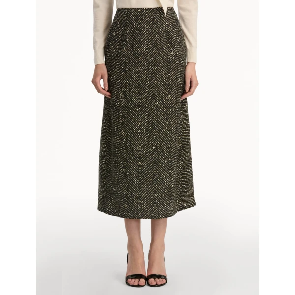 Oscar de la Renta Chevron Wool Skirt - Oscar de la Renta Skirts - American Couture - Shop at Coveti