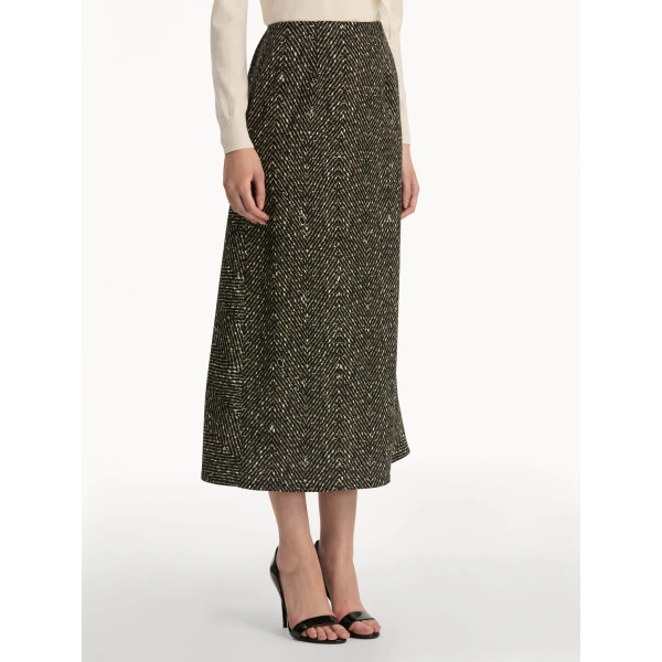 Oscar de la Renta Chevron Wool Skirt - Oscar de la Renta Skirts - American Couture - Shop at Coveti