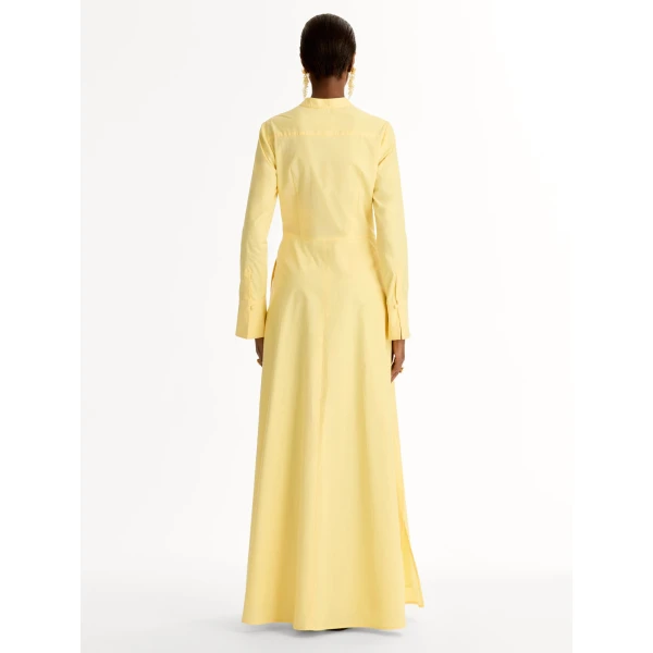 Oscar de la Renta Chiné Cyclamen Cotton Poplin Caftan - Oscar de la Renta Dresses - American Couture - Shop at Coveti