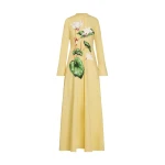Oscar de la Renta Chiné Cyclamen Cotton Poplin Caftan - Oscar de la Renta Dresses - American Couture - Shop at Coveti