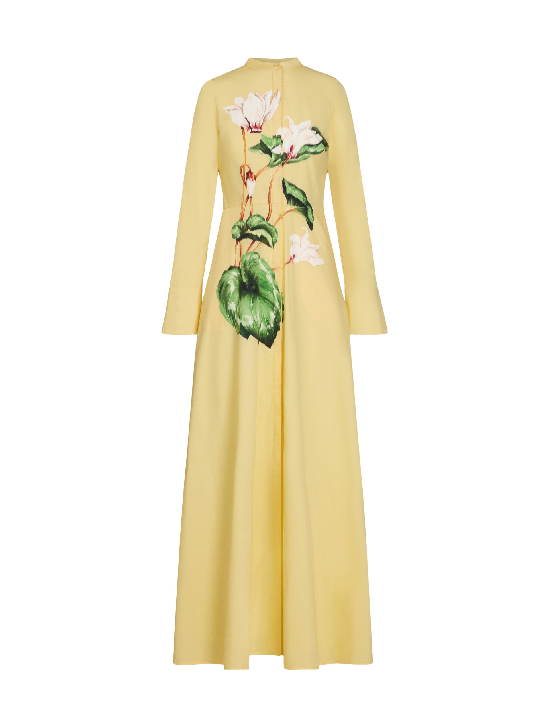 Oscar de la Renta Chiné Cyclamen Cotton Poplin Caftan Dress