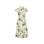 Oscar de la Renta Chiné Cyclamen Cotton Poplin Cap Sleeve Dress - Oscar de la Renta Dresses - American Couture - Shop at Coveti