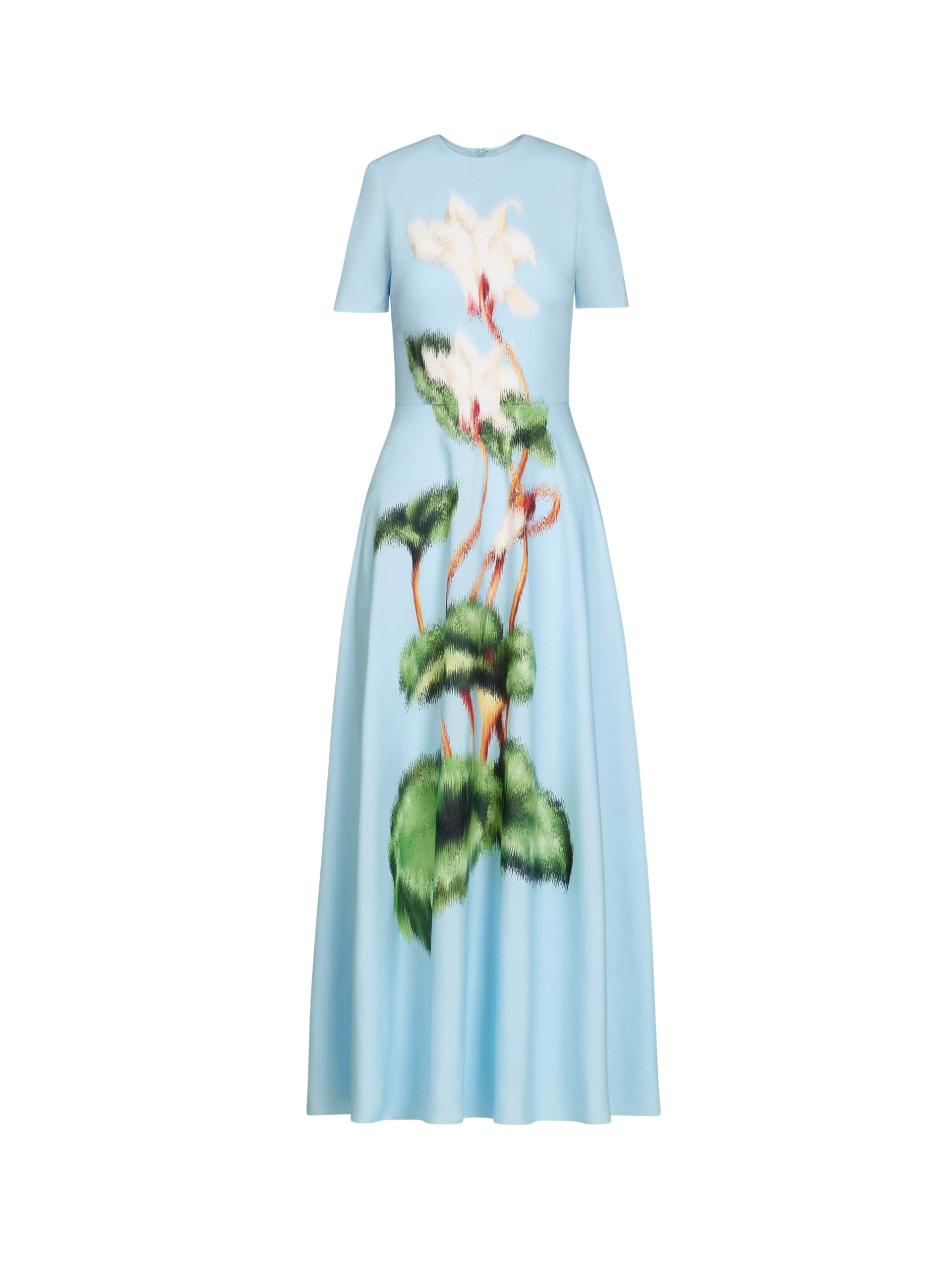 Oscar de la Renta Chiné Cyclamen Cotton Poplin Dress