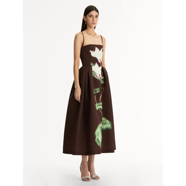 Oscar de la Renta Chiné Cyclamen Faille Cocktail Dress - Oscar de la Renta Dresses - American Couture - Shop at Coveti