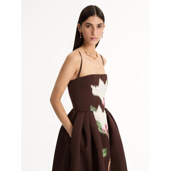 Oscar de la Renta Chiné Cyclamen Faille Cocktail Dress - Oscar de la Renta Dresses - American Couture - Shop at Coveti