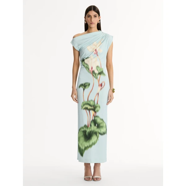 Oscar de la Renta Chiné Cyclamen Jersey Dress - Oscar de la Renta Dresses - American Couture - Shop at Coveti