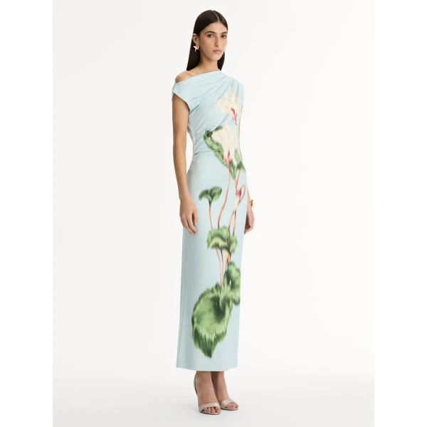 Oscar de la Renta Chiné Cyclamen Jersey Dress - Oscar de la Renta Dresses - American Couture - Shop at Coveti