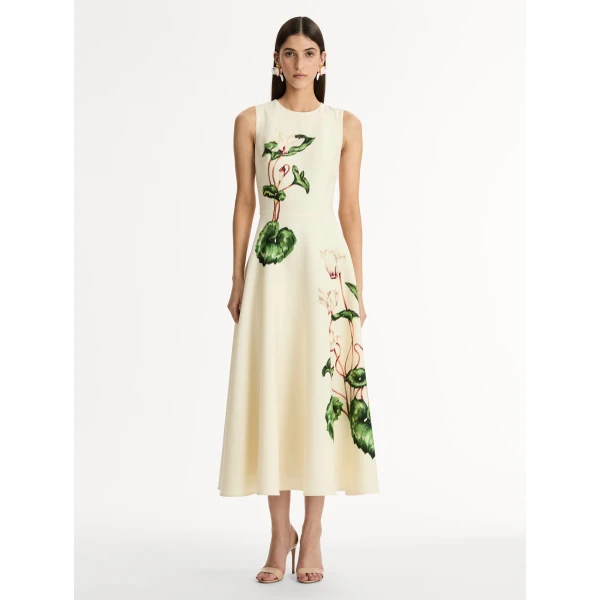 Oscar de la Renta Chiné Cyclamen Wool Dress - Oscar de la Renta Dresses - American Couture - Shop at Coveti