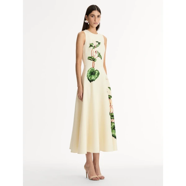 Oscar de la Renta Chiné Cyclamen Wool Dress - Oscar de la Renta Dresses - American Couture - Shop at Coveti