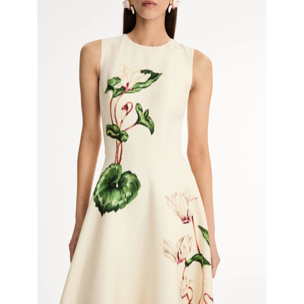 Oscar de la Renta Chiné Cyclamen Wool Dress - Oscar de la Renta Dresses - American Couture - Shop at Coveti