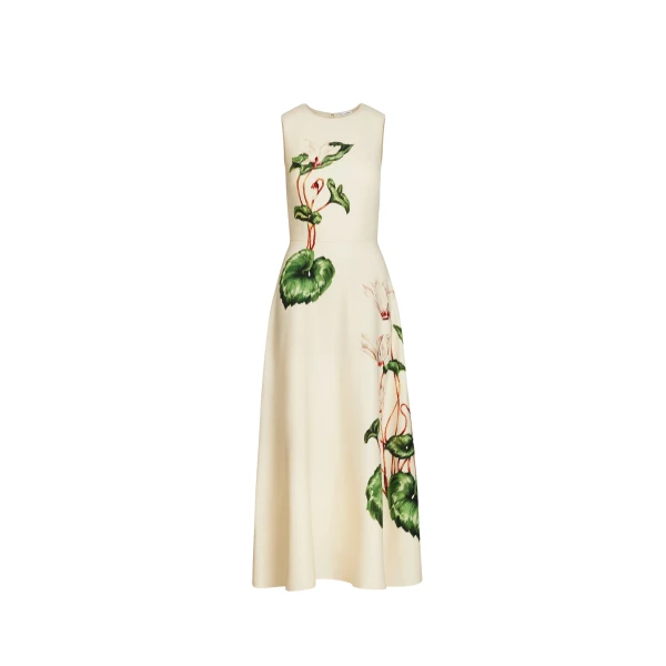 Oscar de la Renta Chiné Cyclamen Wool Dress - Oscar de la Renta Dresses - American Couture - Shop at Coveti
