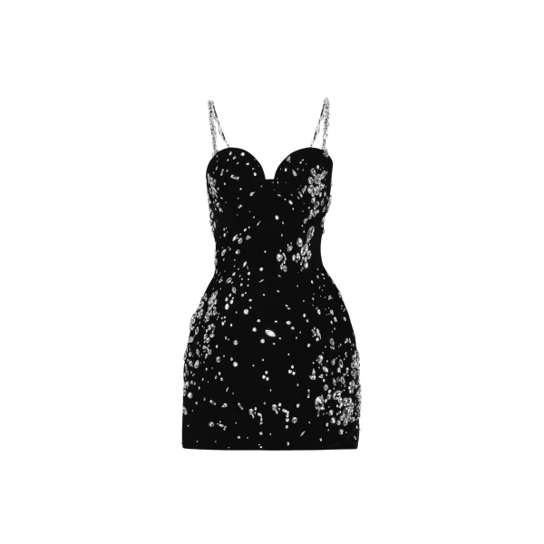 Oscar de la Renta Crystal Cluster Embroidered Dress - Oscar de la Renta Dresses - American Couture - Shop at Coveti
