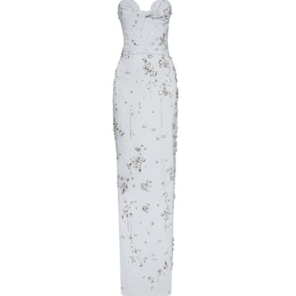 Oscar de la Renta Crystal Cluster Embroidered Strapless Gown - Oscar de la Renta Dresses - American Couture - Shop at Coveti