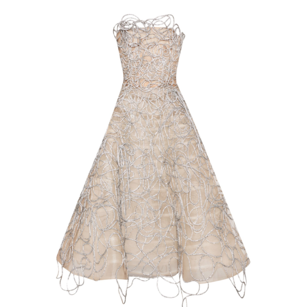 Oscar de la Renta Crystal Embroidered Cord Gown - Oscar de la Renta Dresses - American Couture - Shop at Coveti