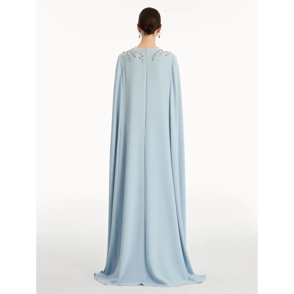 Oscar de la Renta Crystal Necklace Embroidered Caftan - Oscar de la Renta Dresses - American Couture - Shop at Coveti