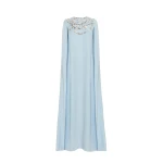 Oscar de la Renta Crystal Necklace Embroidered Caftan - Oscar de la Renta Dresses - American Couture - Shop at Coveti