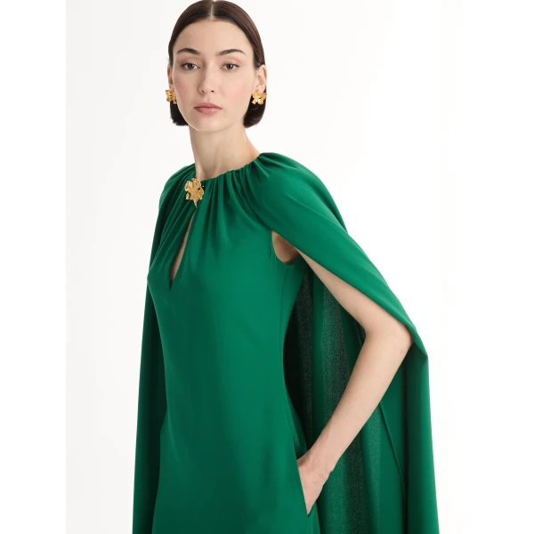Oscar de la Renta Cyclamen-Detailed Georgette Caftan - Oscar de la Renta Dresses - American Couture - Shop at Coveti