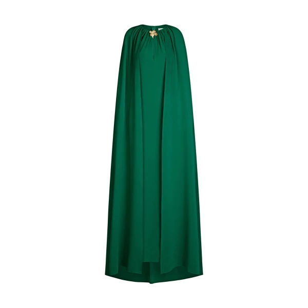 Oscar de la Renta Cyclamen-Detailed Georgette Caftan - Oscar de la Renta Dresses - American Couture - Shop at Coveti