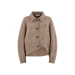 The Attico Dark Brown And White Cardigan - The Attico Knitwear - Designed by Gilda Ambrosio & Giorgia Tordini - Shop at Coveti