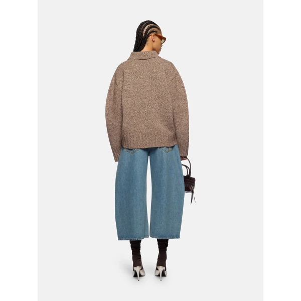 The Attico Dark Brown And White Cardigan, view 3