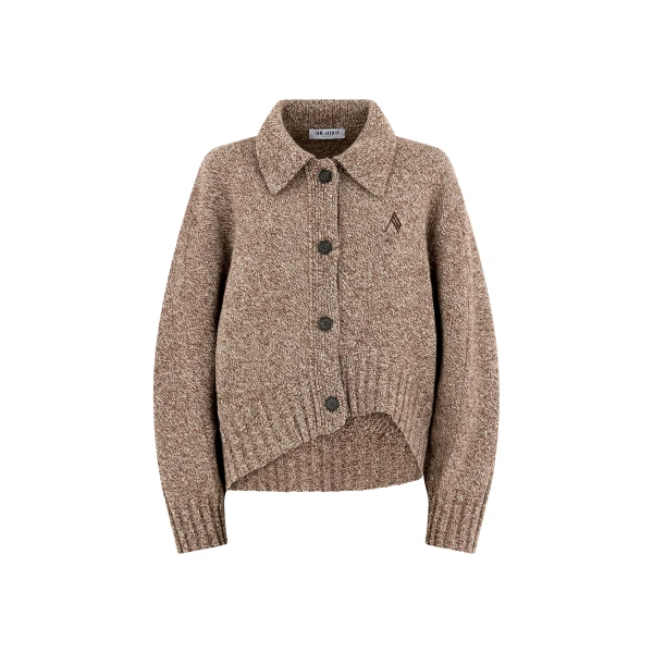 The Attico Dark Brown And White Cardigan, view 4