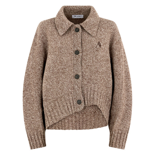 The Attico Dark Brown And White Cardigan - The Attico Knitwear - Designed by Gilda Ambrosio & Giorgia Tordini - Shop at Coveti