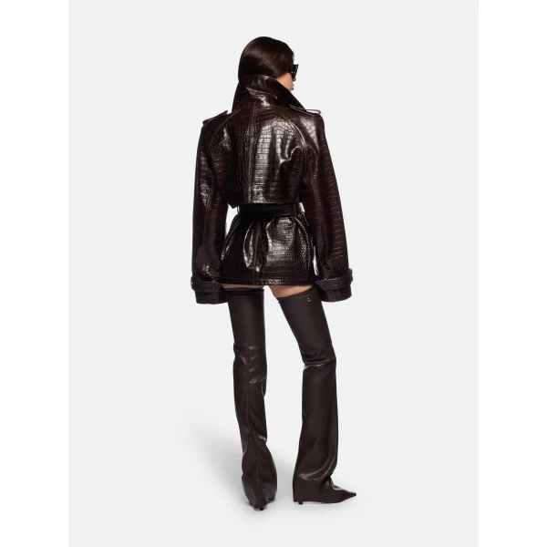 The Attico Dark Brown Bomber Jacket, view 3