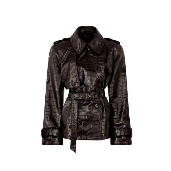 The Attico Dark Brown Bomber Jacket, view 4